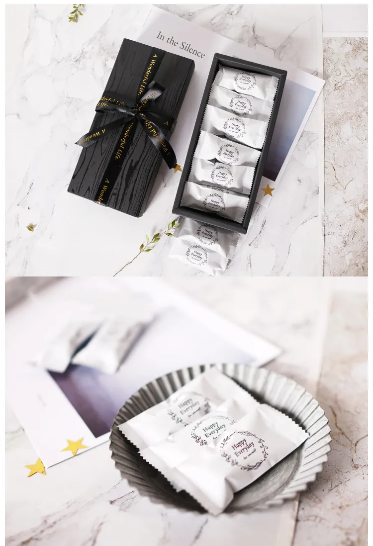 2000 X Nordic Стиль чистый белый "Счастлив каждый день" Nougat мешочек для упаковки собственными руками Сделай Сам машина для уплотнения мешок 4*9,5 см