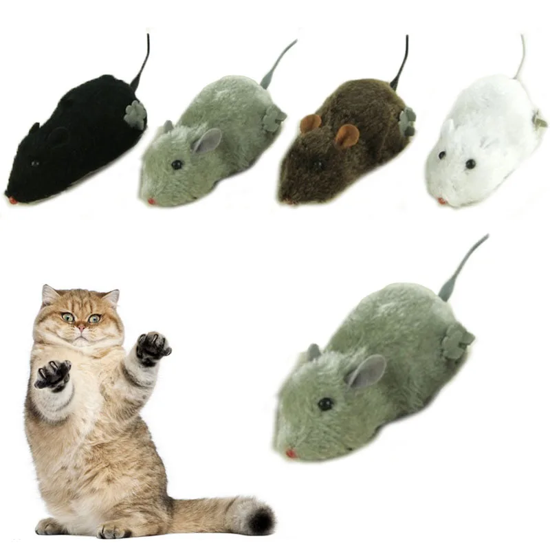 Wireless Winding Mechanism Mouse Toy for Cats Plush Rat Mechanical
