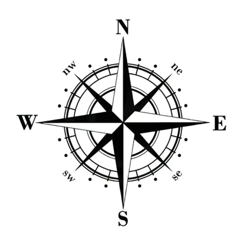 

Art Design Vinyl NSWE Compass Car Stickers Decals Black/White 15cm*15cm