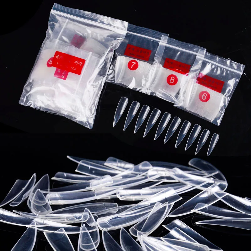 

1 Pack Professional Fake Nails Tips 500 Pcs French Acrylic Nail Art Transparent False Nails Fake Tips High Quality