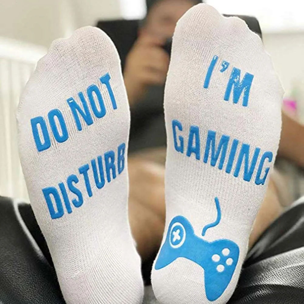 Носки хлопковые с забавным не беспокоить I'm Gaming мужские и женские носки
