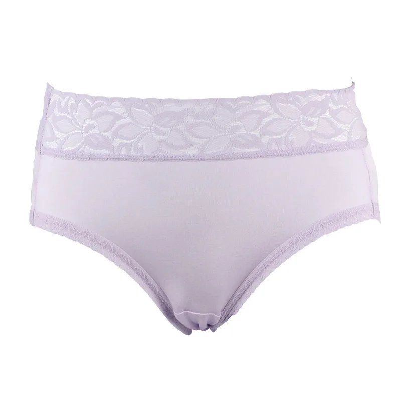 New Fashion Women Underwear Briefs High Waist 100% Real Silk Underwear Panties Briefs Lace Briefs Female Lace Underpant