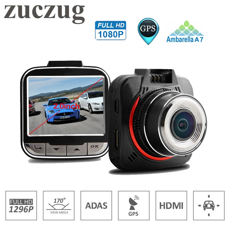 

ZUCZUG ADAS Car DVR Car Camera Ambarella A7 Auto Camera Video Recorder Full HD 1296P 30fps 2.0inch LCD G-Sensor HDR Dash Cam H25