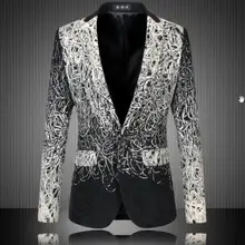 Мода Дизайн Мужской Блейзер Цветочный костюм Индивидуальный Повседневный блейзер для мужчин приталенный Блейзер куртка для мужчин плюс размер 5XL 6XL