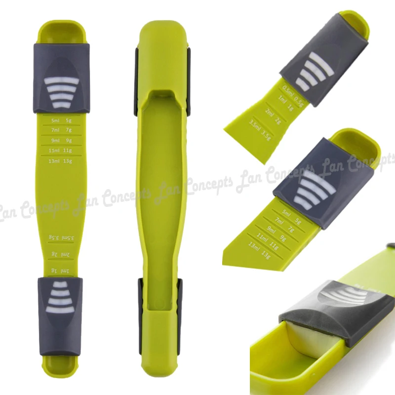 

5ml - 13ml Adjustable Quantitative Spoon Plastic Measuring Scoop Kitchen Baking Measure Tools Double End Nine Files with scales