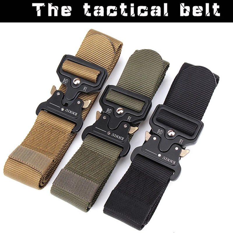 2020 Military Tactical Quick Metal Buckle Belt 1000D Oxford Wear Resistant Outdoor Fighting Molle Nylon Versatile Belt 3 colors