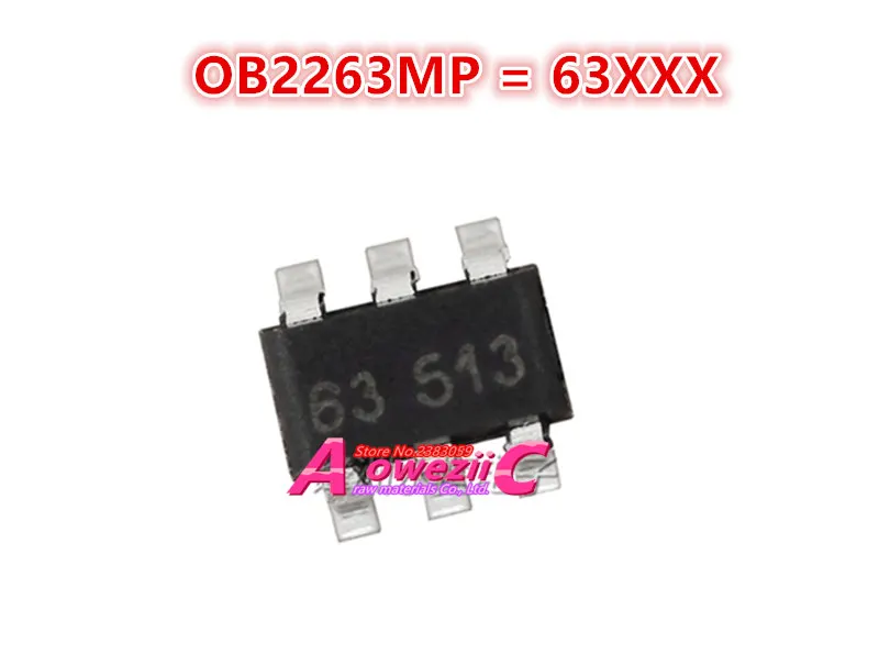 Aoweziic 100% new original OB2263MP 63*** OB2263NMP 63H*** OB2273AMP 73*** OB2273NMP 73H*** SOT23-6 LCD Power Management IC | Электронные