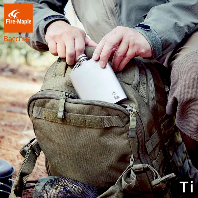 Fire Maple Titanium Hip Flask Bacchus 200ml 88g Drinkware Outdoor Ultralight Climbing Hiking Camping Whiskey Flagon