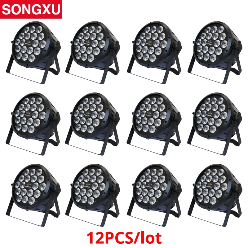 12 шт. в партии 18X10 Вт DMX 512 RGBW 4в1 Par cans Led плоский DJ свет свадебный свет/SX-PL1810A | Лампы и