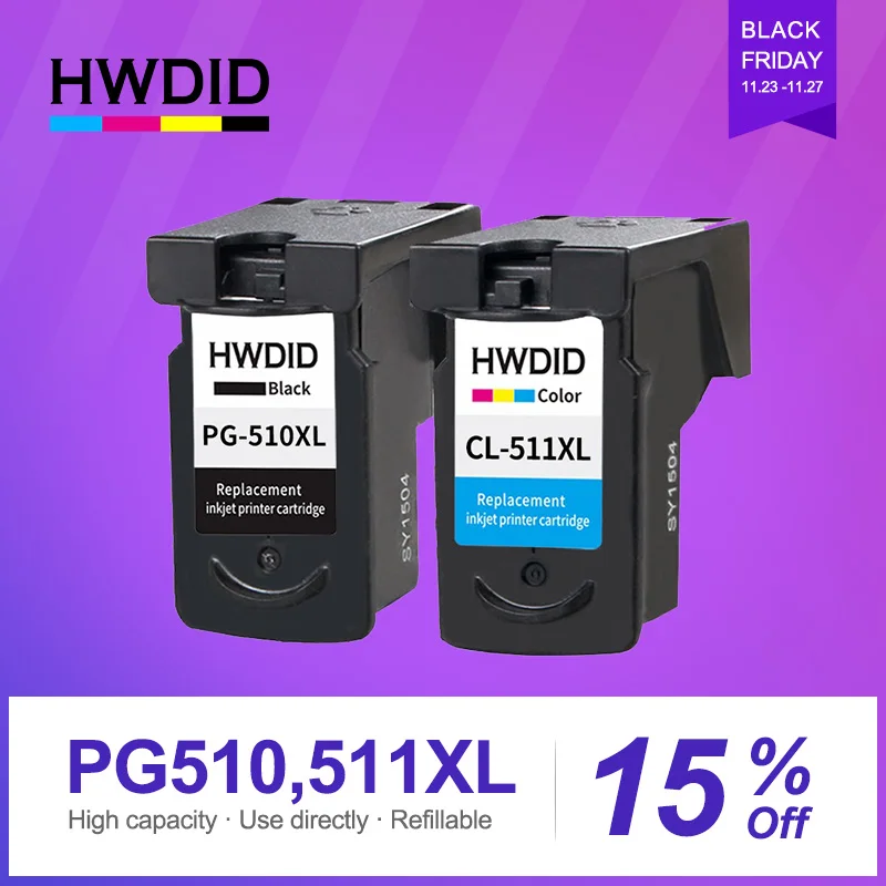 

HWDID PG/pg510 CL/cl511 Compatible ink cartridge PG 510 CL 511 for Canon Pixma IP2700 MP240 MP250 MP260 MP270 MP280/480 printer