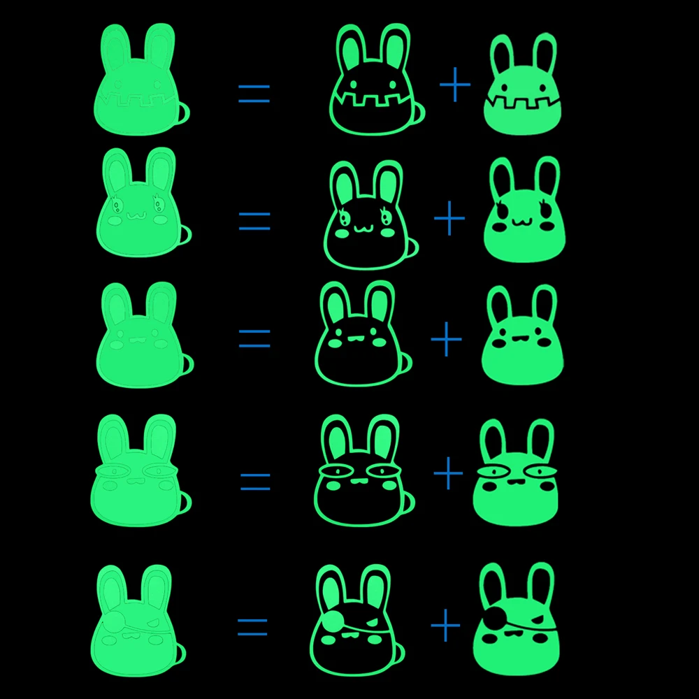 ILOKY-new-3d-wall-stickers-for-kinds-rooms-luminous-stickers-DIY-cartoon-Rabbit-bedroom-wall-stickers