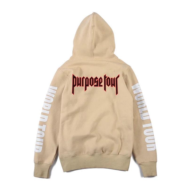 2018 Justin Bieber Purpose Tour Print Hoodie Men Hip hop Streetwear Fleece Cotton Pullover Women Winter brand fashion Sweathirt