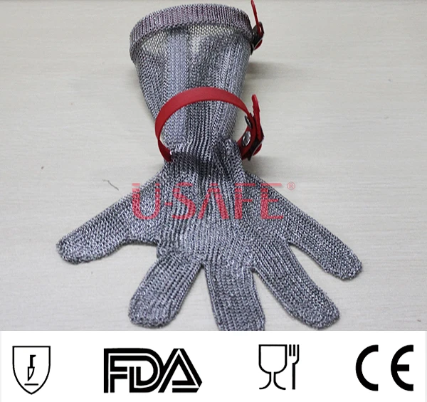 15 см длинные манжеты из нержавеющей стали цепи почты мясника перчатки стальные перчатки сварочные перчатки красные перчатки