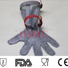 15 см длинные манжеты из нержавеющей стали цепи почты мясника перчатки стальные перчатки сварочные перчатки красные перчатки