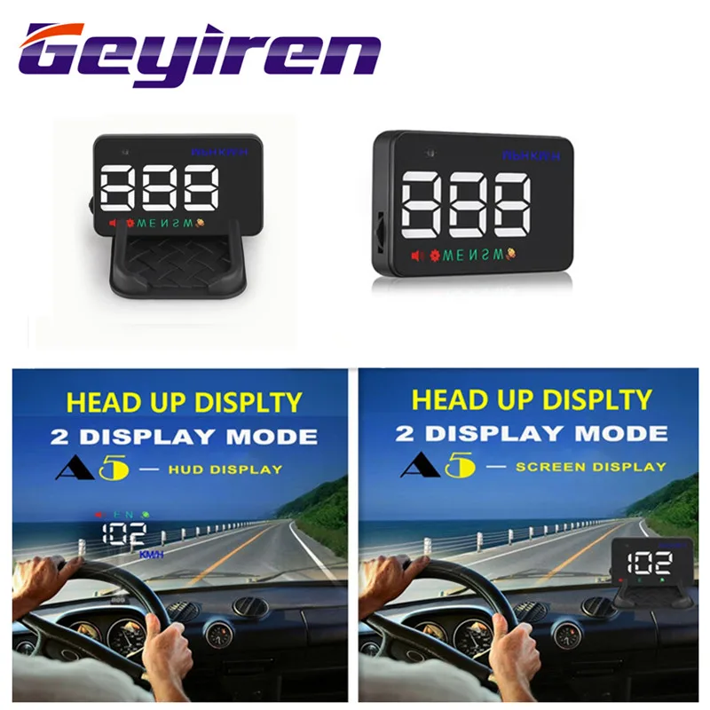 

GRYIREN A5 3.5 inch OBD II car head up display Multi-color design Safe Driving Screen Projector Refkecting Windshield car HUD