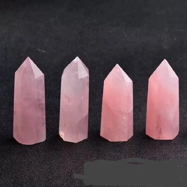 

Natural Rose Quartz Pink Crystal Points Tower Obelisk Polished Wands Healing , Stone Tower Energy,Free Shipping