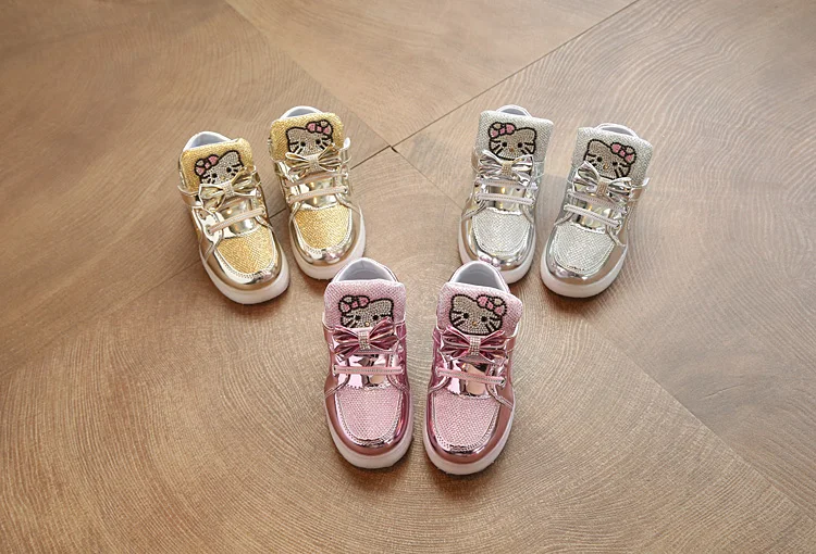 Горячая Распродажа в европейском стиле; модная Милая Детская светодиодный обувь с подсветкой милые детские кроссовки Высокое качество Прохладный мальчик ботинки для девочек EU 21-30