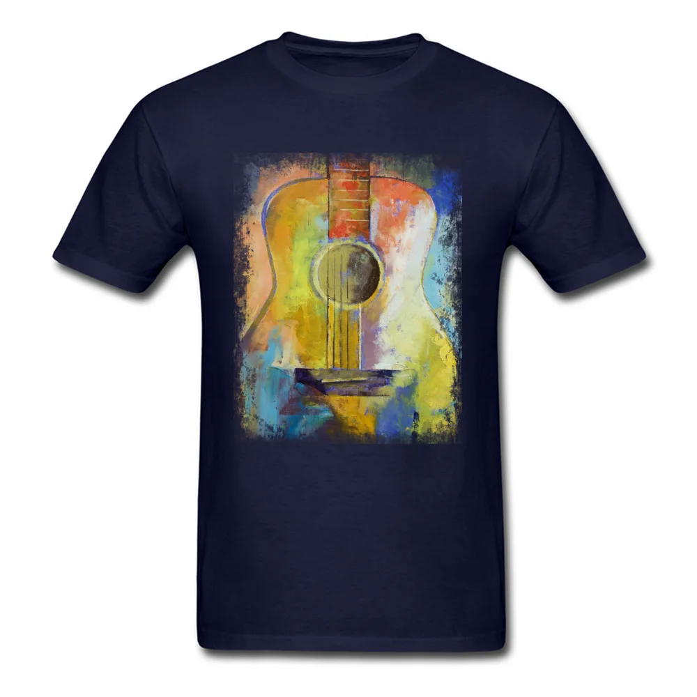 GUITAR MELODIES Pure Cotton T Shirt for Men Short Sleeve 3D Printed Tops Shirts Cheap ostern Day Crewneck Tee Shirt Printed GUITAR MELODIES navy