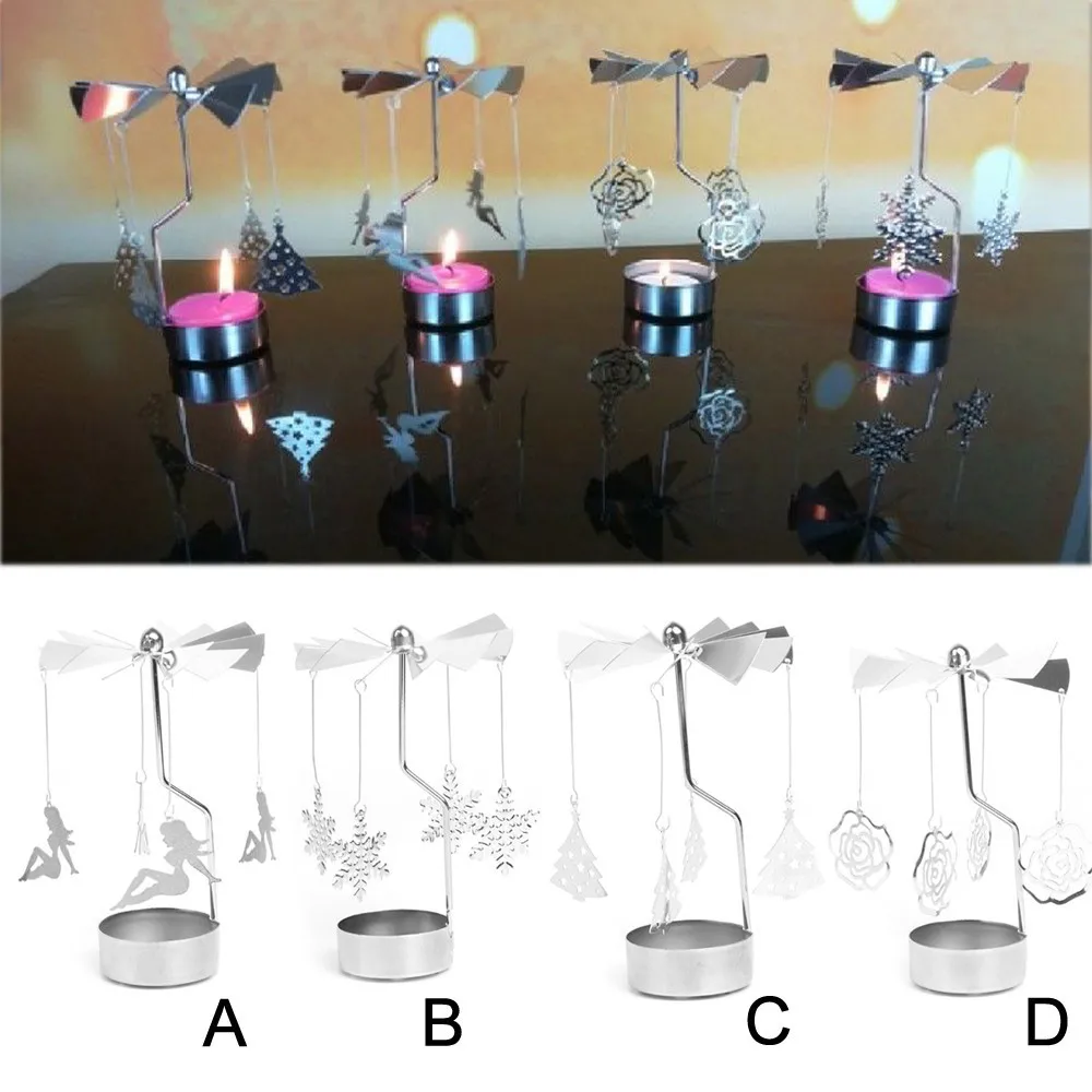 Вращающийся чай свет свеча металл держатель для чайной свечи карусель домашний декор подарки Рождество СВАДЕБНЫЕ КАНДЕЛЯБРЫ 10,30