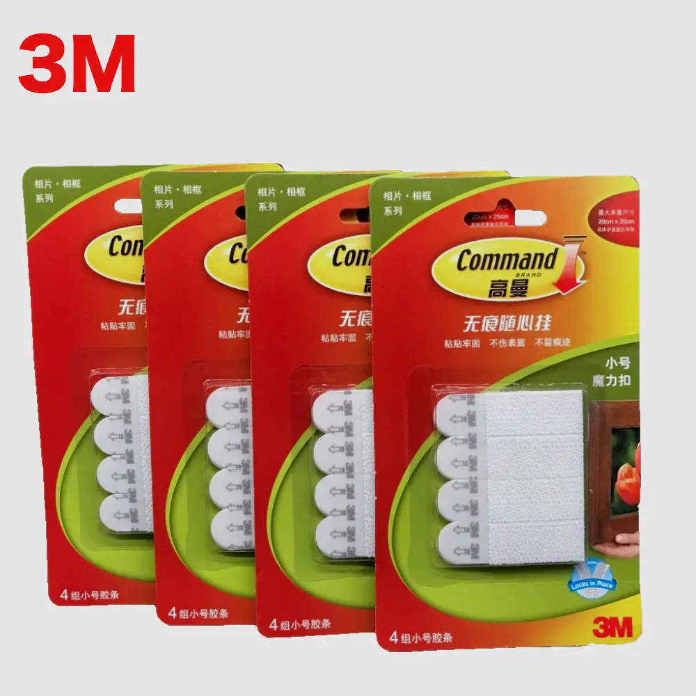 

(32pcs)4Pack 3M Command Damage-free small Picture hanging Strips Command Picture & Mirror Hanging Strips