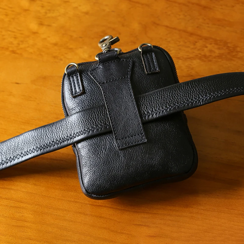 AETOO кожаный мужской пояс на одно плечо косой крест пакет мини маленькая сумка повседневная сумка для мобильного телефона из воловьей кожи