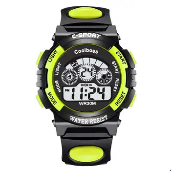 

Llluminated Children Watch Green Student Watches Durable Battery Child Electronic Clock Boy Girl Birthday Christmas Gift Kid Box