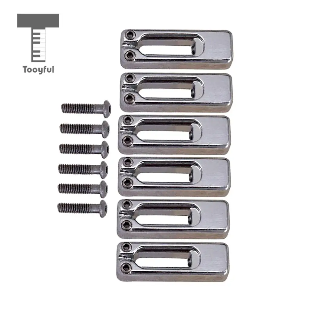 Tooyful 6pcs Electric Guitar Tremolo Bridge Saddles with Screws for Tremolo Bridge Parts