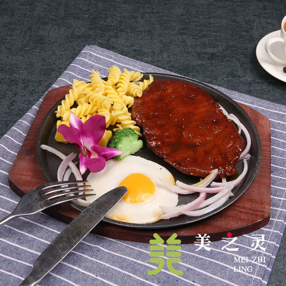 

Simulation Steak Model Show Western Restaurant Sample Dishes Simulation Iron Plate Pan-Fried Beef Steak Artificial Props Display