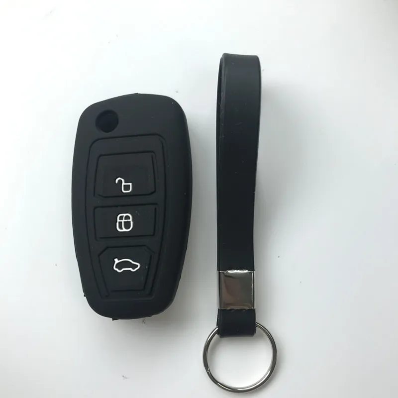 3 кнопки силиконовый чехол для ключей от машины крышка + брелки Ford Focus Mondeo MK3 Kuga Fiesta