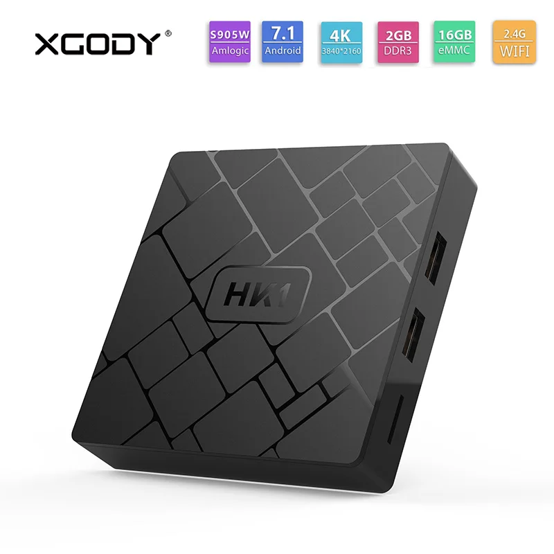 Оригинальная ТВ приставка XGODY HK1 Android 7 1 Nougat Amlogic S905W четырехъядерный 2 ГБ + 16 4K HD