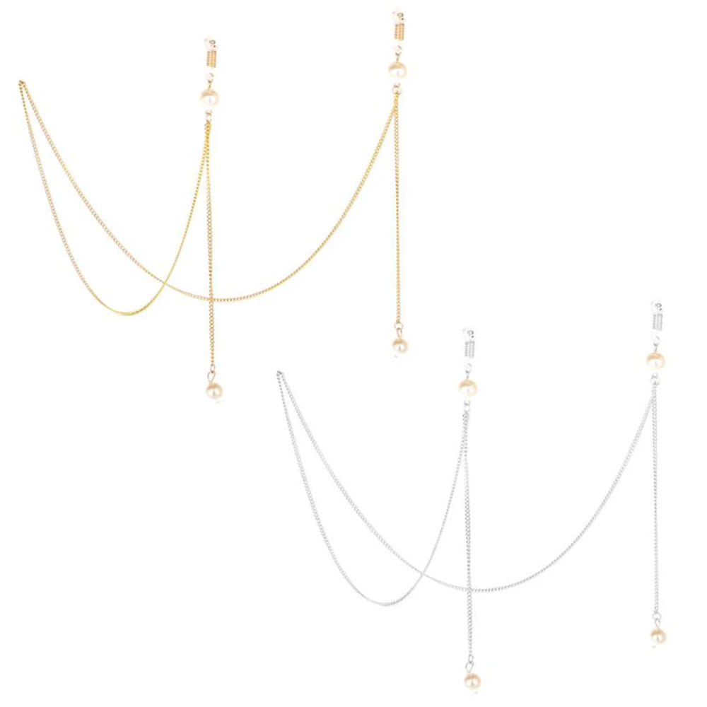 Женская цепочка для очков для чтения солнцезащитные очки держатель для очков шейный ремешок металлический канат ожерелье искусственного жемчуга