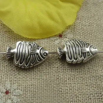 

120 pieces tibetan silver fish spacers 17x12x4.5mm #4482
