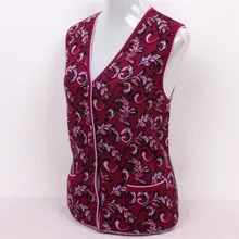 Козья кашемир элегантный жаккардовые толстой вязки Женская мода жилетка без рукавов красный свитер 2 вида цветов S/5xl
