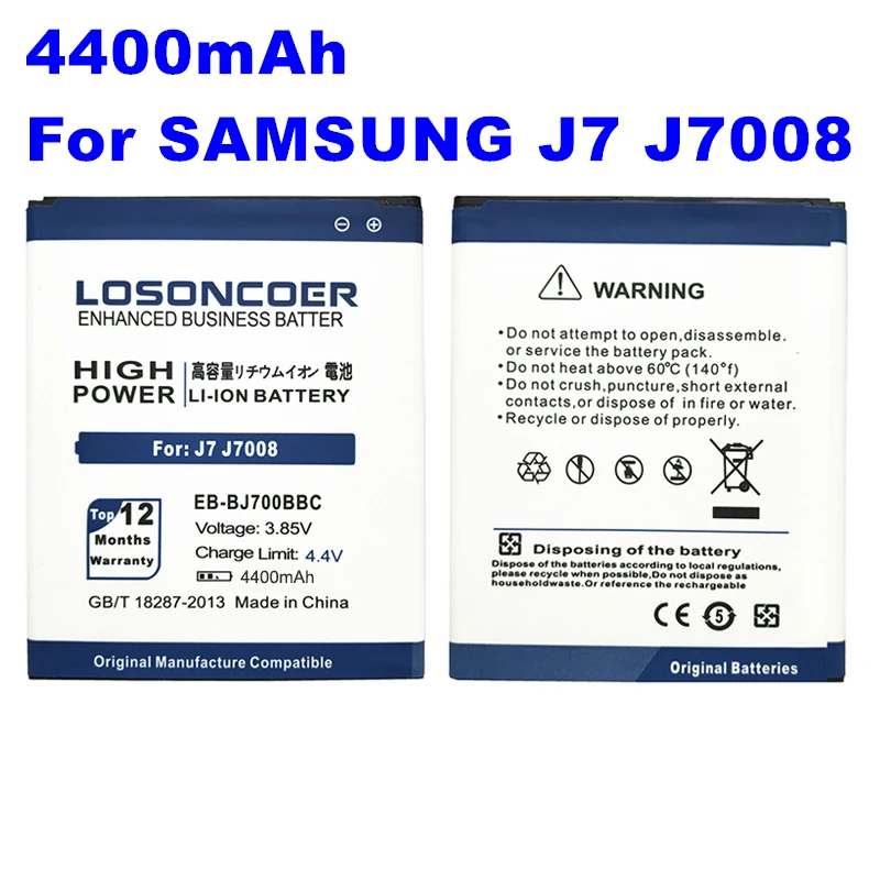 

Top EB-BJ700BBC Battery 4400mAh For Samsung GALAXY J7 2015 J7008 J700F SM-J7008 J700 ON7 J7000 G6000 SM-J700f EB-BJ700CBE
