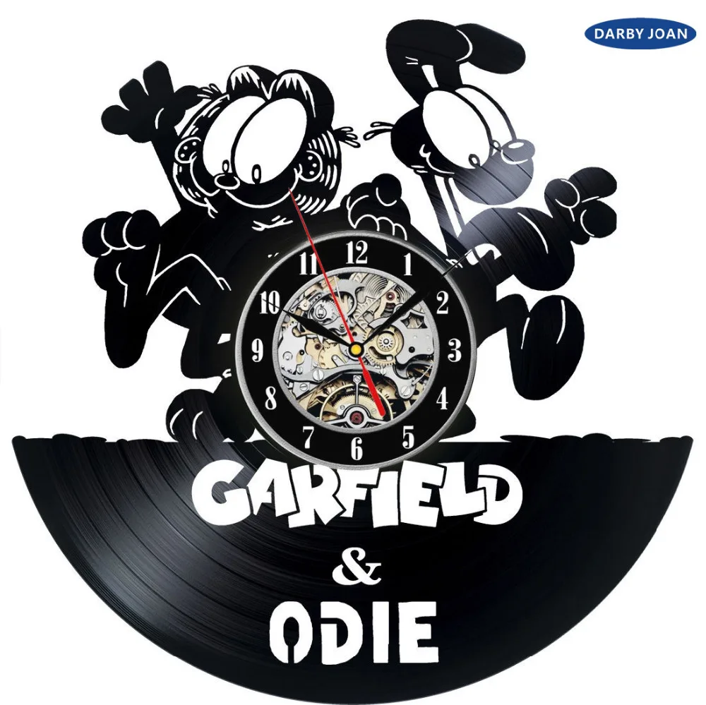 

Garfield & Odie Decor Vinyl Record Clock Wall Art Home Design