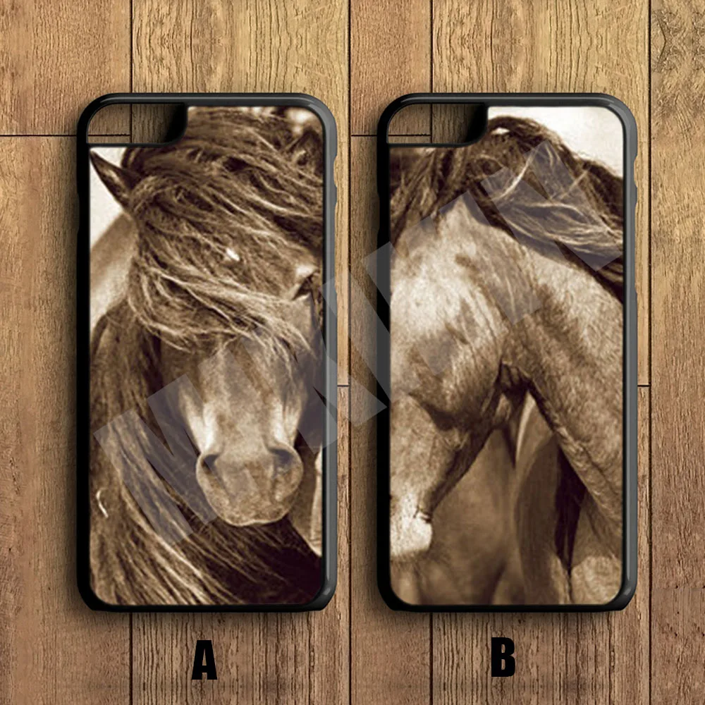 MIKIKIN horses love friendship best friend Cell Phone Couple Protective Case For iPhone X 8 8+ 7