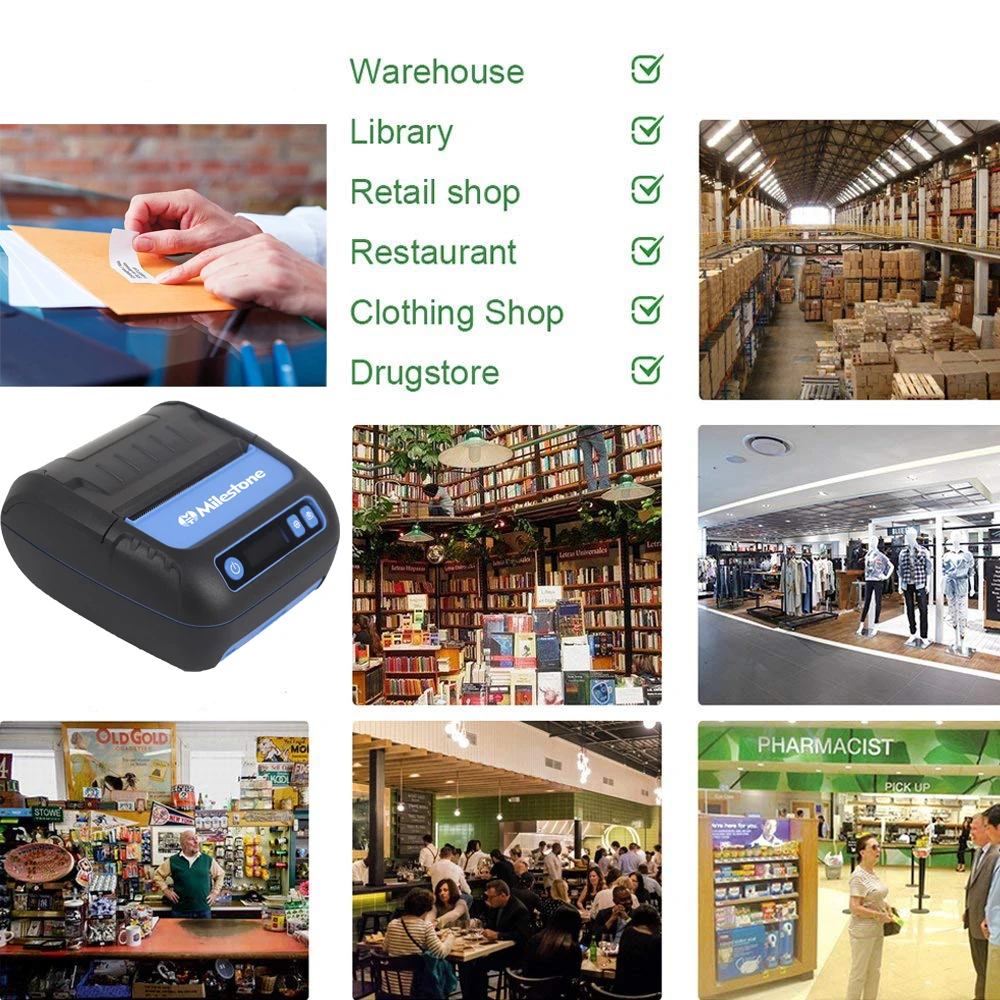 Label Printer for Label and Receipt 2 in 1 POS Printing 80mm Bluetooth Support Android iOS 4