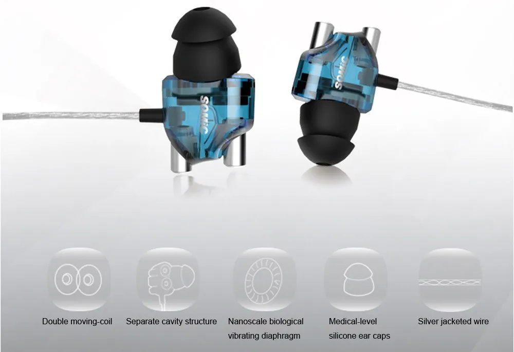 Оригинальные стерео наушники-вкладыши somic V4 двойные подвижные вкладыши Проводной динамический гарнитуры для мобильного телефона