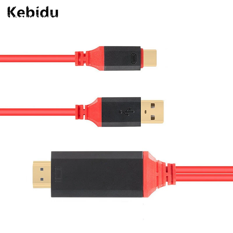 Kebidu Тип C к HDMI USB 3 1 Ultra HD 1080P 4k зарядка HDTV видео кабель адаптер конвертер для Samsung S8