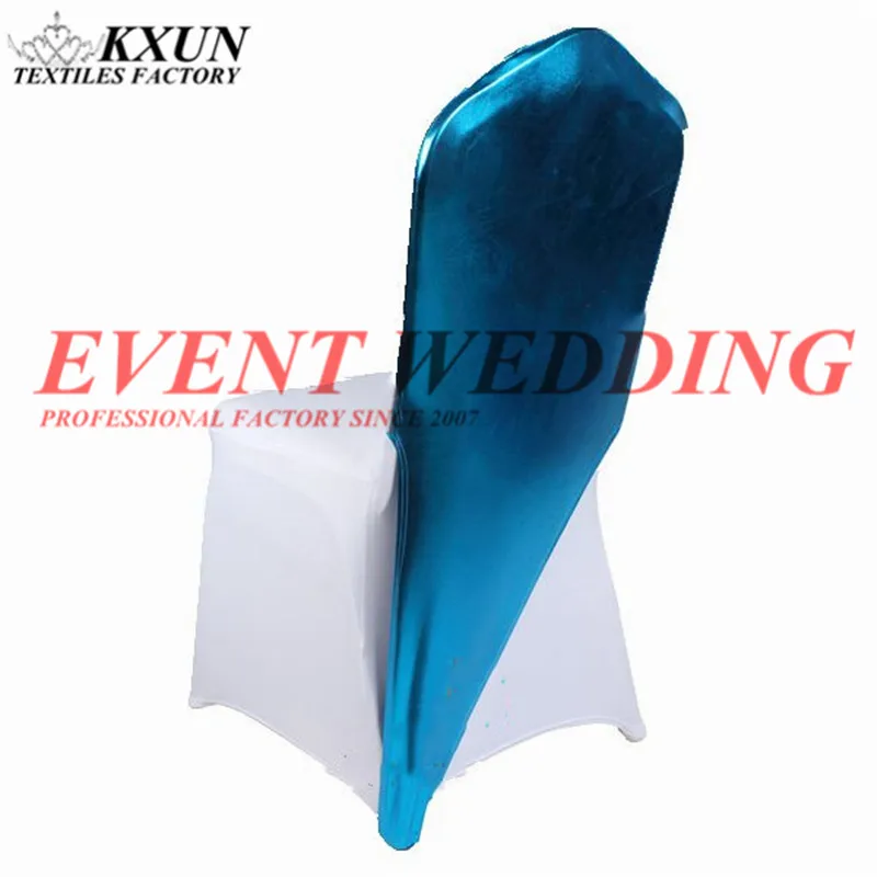 

Cheap Price Bronzing Coated Half Stretch Chair Cap Hood Bands For Lycra Spandex Chair Cover Wedding Event Decoration