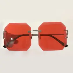 Без оправы Квадратные Солнцезащитные очки женские брендовые Дизайнерские высокого качества с упаковочная коробка градиент UV400 объектив