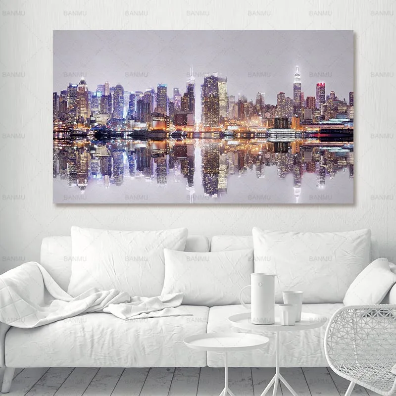 Canvas Painting Decoration Pictures Poster Picture for Living Room City Print Wall Art Landscape Paint Unframed