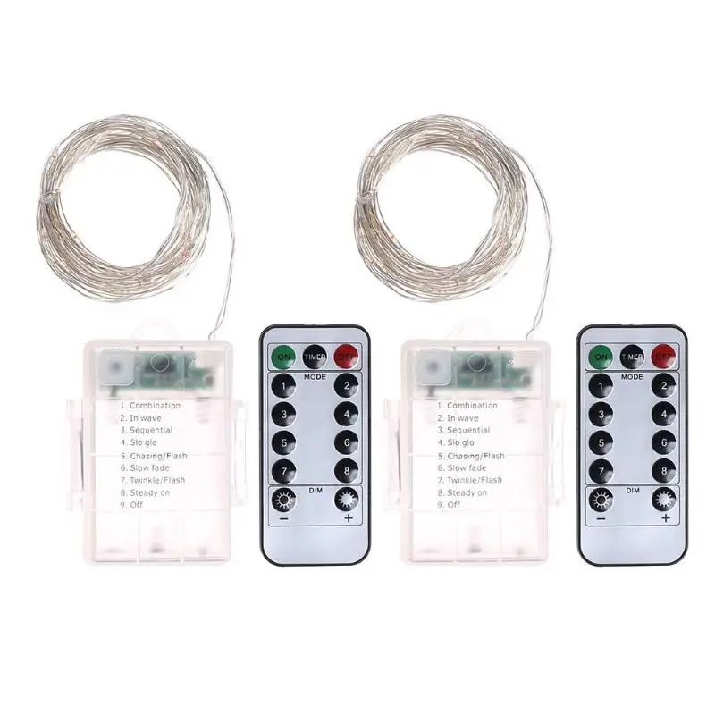 

2pcs 50 LED Colorful Remote Control Lamp Wedding Party Decor String Light