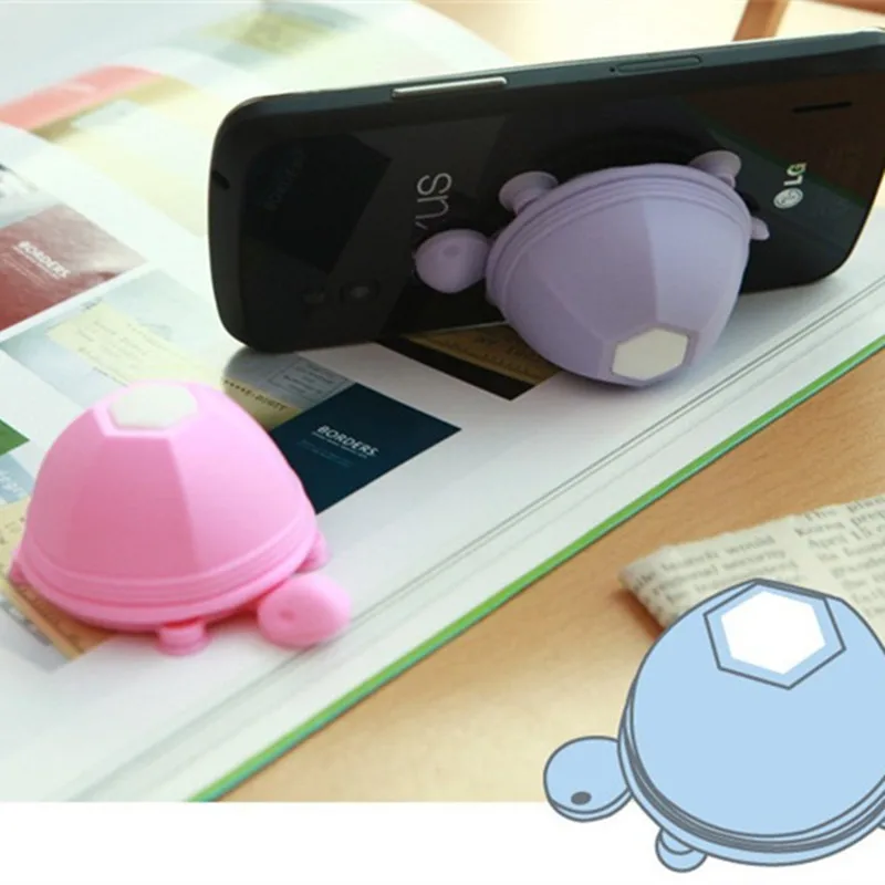 Cute Silicone Turtle Phone Holder Stand for Iphone 6 6s 7 Plus Samsung Xiaomi Earphone Headphone Winder Cable | Мобильные телефоны