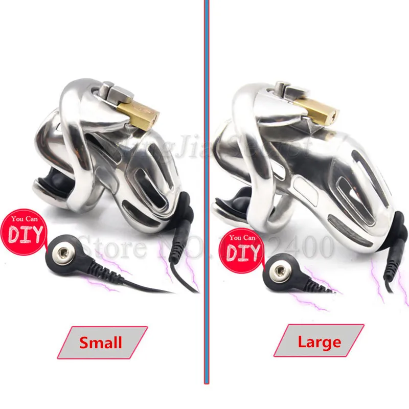 Najtaniej Porażenie prądem 316 ze stali nierdzewnej mężczyzna urządzenie Chastity, Electro Shock Cock Cage, pierścienie na penisa, dziewictwo blokady, BDSM zabawki erotyczne dla mężczyzn