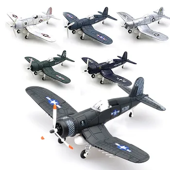 

1/48 Scale Assemble Fighter Model Toys Building Tool Sets Flanker Combat Aircraft Diecast Pirate Based F4U Random Color