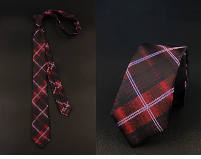 Mantieqingway 6 см обтягивающие полосатые галстуки для мужчин плед печатных шеи галстук свадебный смокинг Gravatas тонкий Corbatas Cravat - Цвет: 12