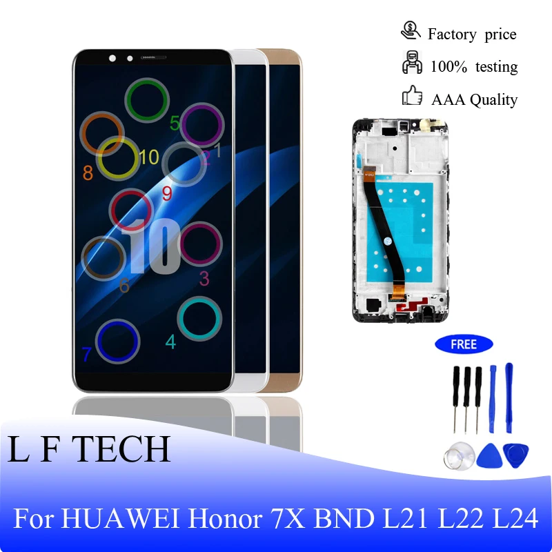 

For HUAWEI Honor 7X LCD Display and Touch Screen Digitizer Assembly with Frame BND L21 L22 L24 Screen Replace