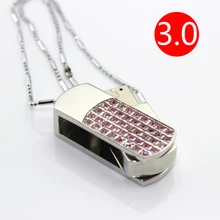 Hot Selling Diamond Jewelry Fashion Gift Pink USB Flash Drive 3.0 64GB 128GB Pendrives 1TB 2TB Pen Drive 32GB 16GB 8GB USB Stick