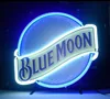 Custom Blue moon Glass Neon Light Sign Beer Bar